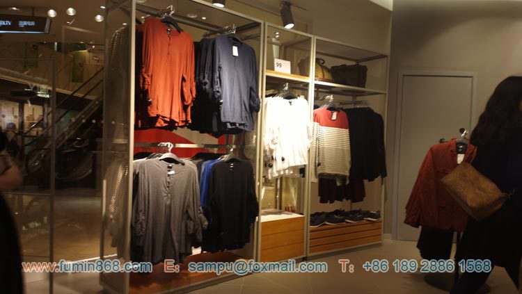 新款服装展示柜 品牌服装店面装修 陈列柜台 童装男装展示柜设计