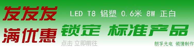 LED T8 铝塑 0.6米 8W 正白