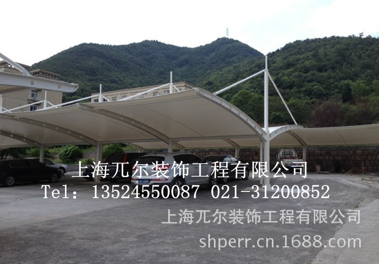 膜结构汽车雨棚 停车场车棚工程 厂家提供设计安装