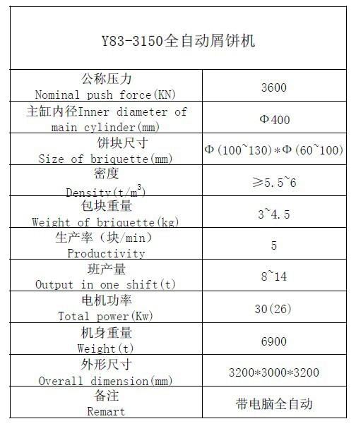 Y83-3600全自动屑饼机