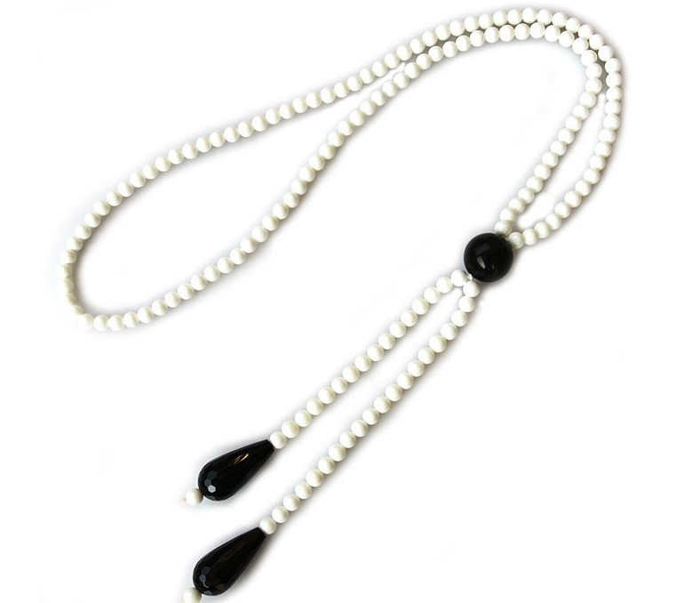 【天然水晶<em>毛衣链</em> <em>白砗磲</em>长款项链 韩国女款时