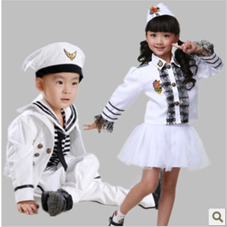 幼儿学生儿童海军服装摄影表演服<em>女孩舞蹈服</em>儿