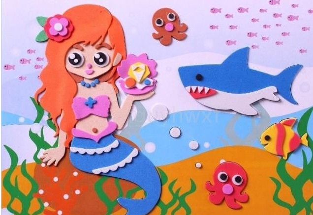 拼图、拼板-EVA手工制作儿童贴画 贴画泡沫贴