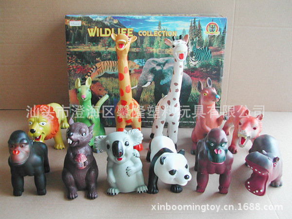 【野生动物玩具 动物模型 恐龙 大象 鳄鱼 狮子