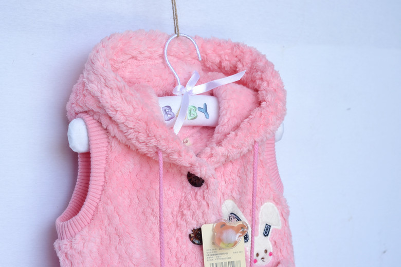 【2013<em>秋款</em>长绒<em>女童马甲</em>春秋女孩童装 漂亮粉