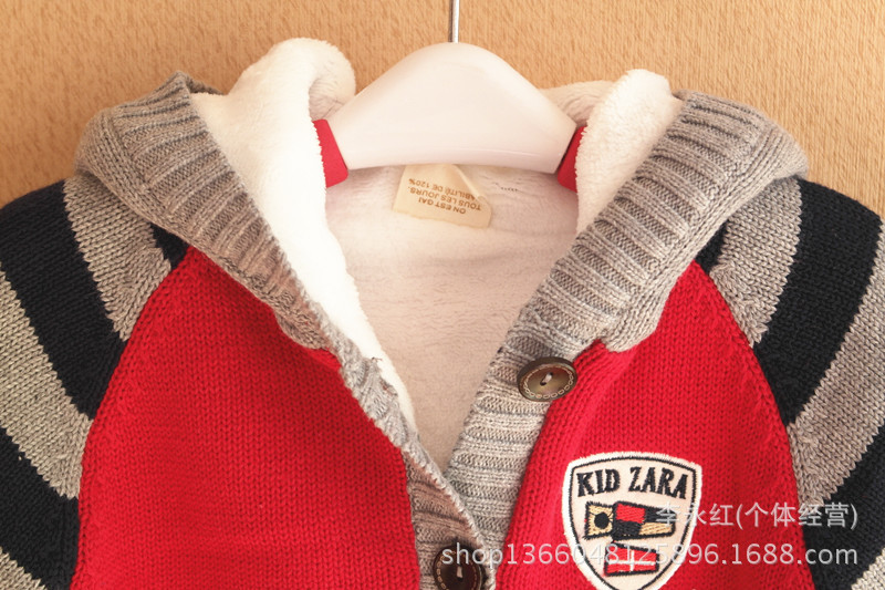 2013冬新款外贸童装 原单<em>男童</em>加厚<em>加绒</em>长袖毛