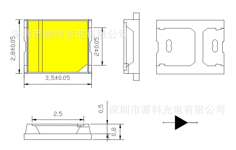 2835贴片led灯珠 发光二极管 20-22lm