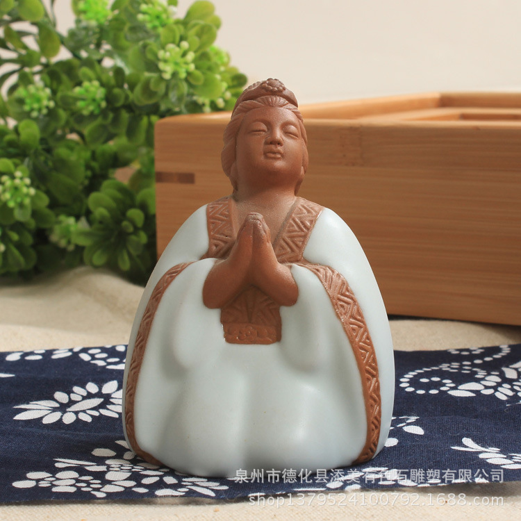 【汝窑哥窑四大<em>美女茶宠</em>家居汽车摆件创意礼品