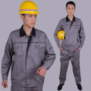批发采购制服、工作服-中灰色工作服套装 长袖
