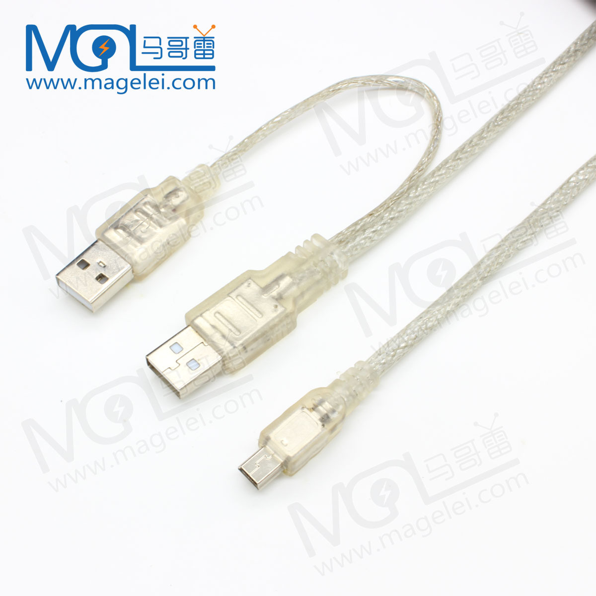 USB2.0 透明 Y型线