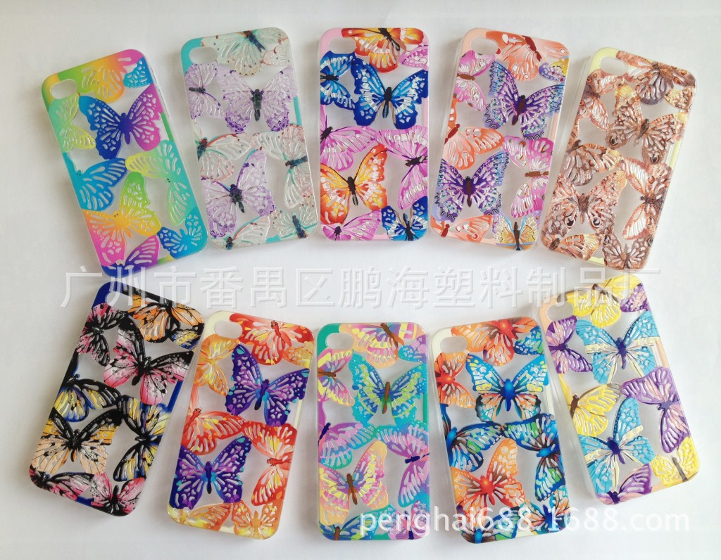 iphone4 彩色UV镂空蝴蝶手机壳火爆热卖