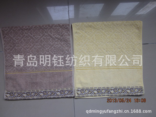 提花棕色头毛巾1