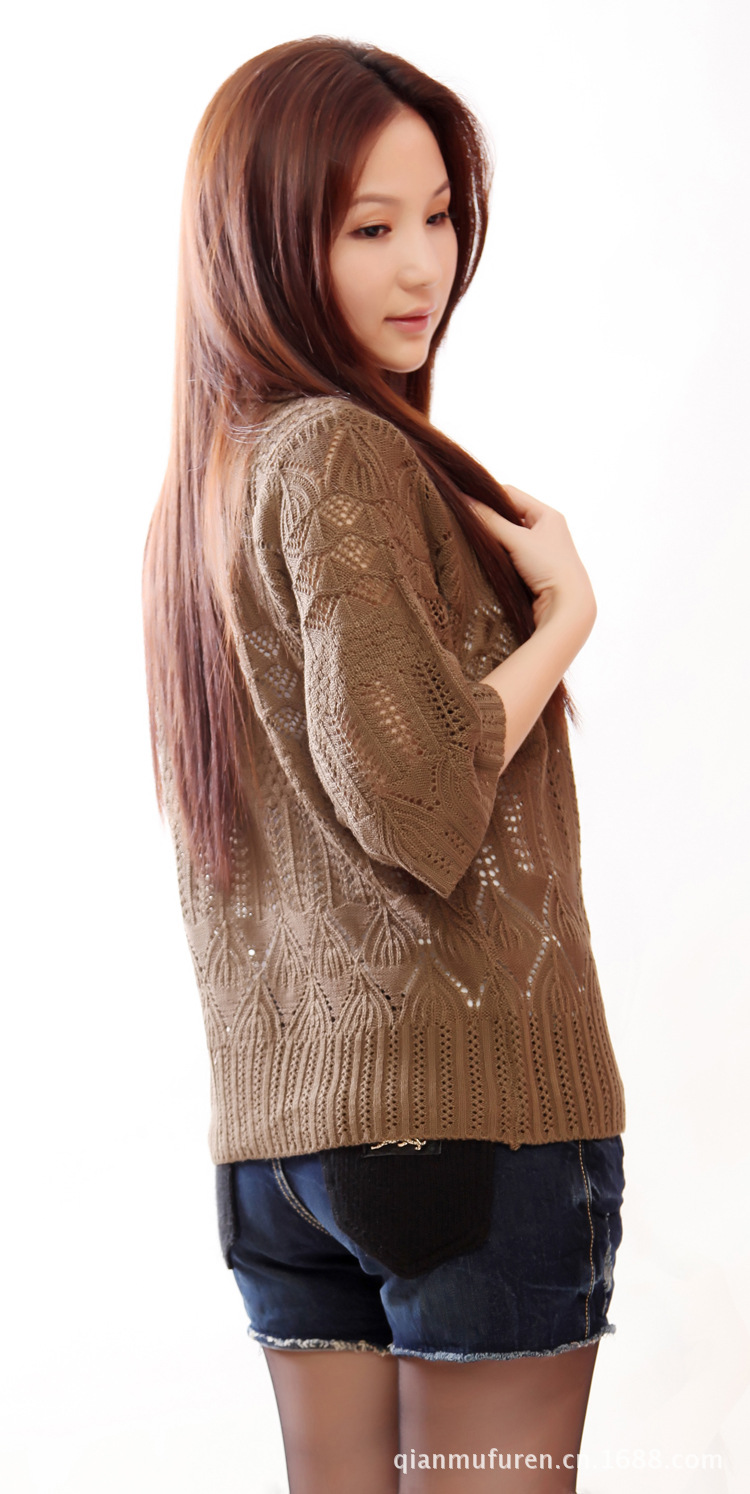 【淘宝爆款 2013新款<em>中老年</em>针织衫 <em>镂空编织</em>花