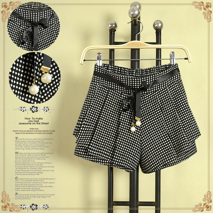 新款韩版小直筒淑女气质小<em>格子</em>松紧腰<em>秋装女式</em>