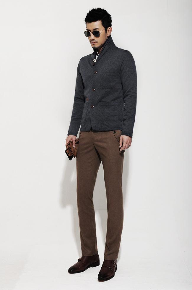 055 男士韩版棉质休闲衬衫领男装长袖<em>男开衫</em> 