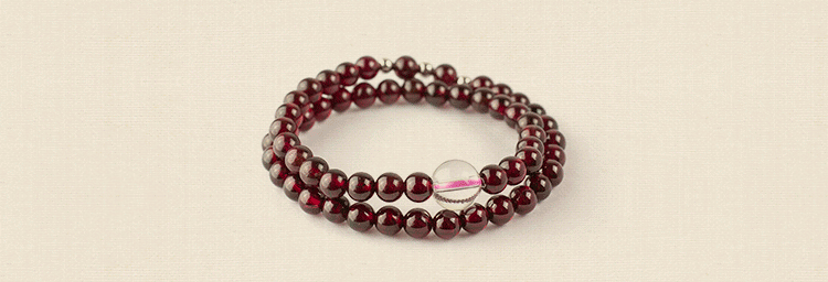 供应【独家新品】4a级天然巴西酒红石榴石手链 原创绕手2圈石榴石手链