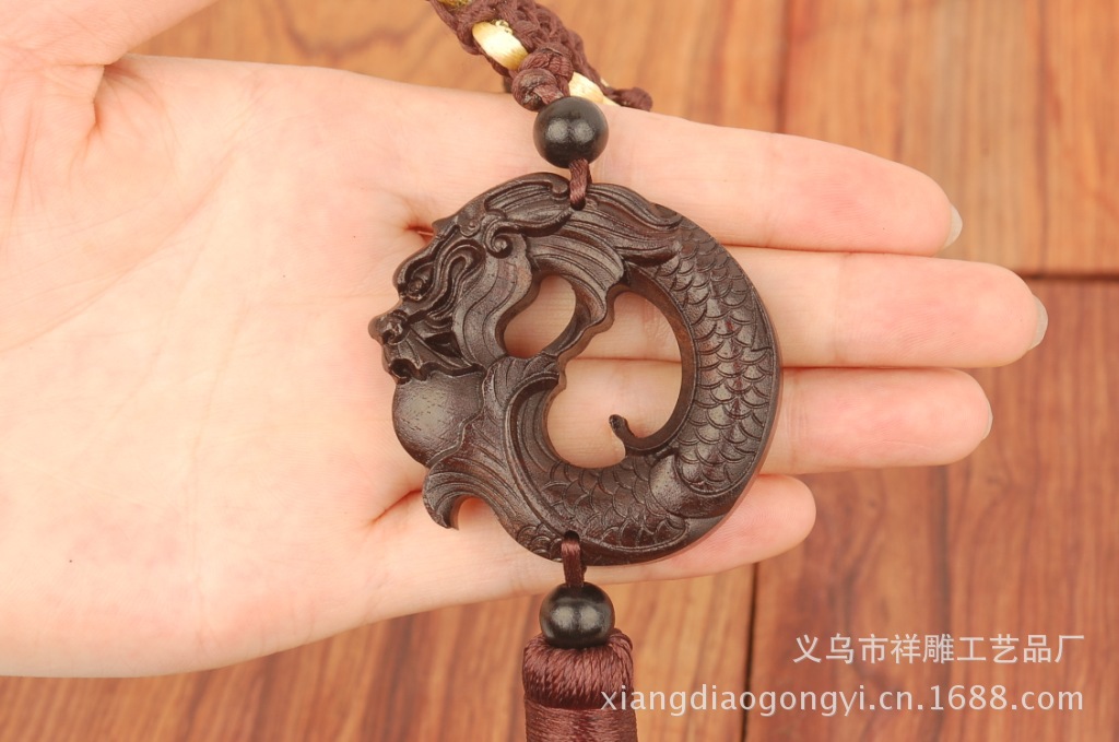 高档车用木质小饰品 汽车装饰 雕刻工艺品 环龙