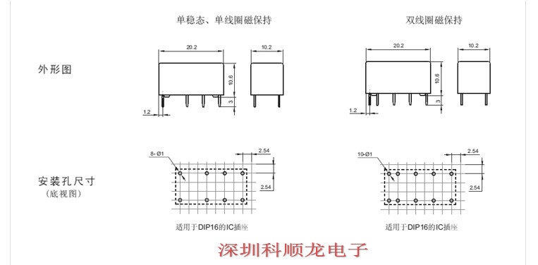 hfd2/012-m-l2 12v 双线圈信号继电器 10脚 hf宏发 全新原装正品