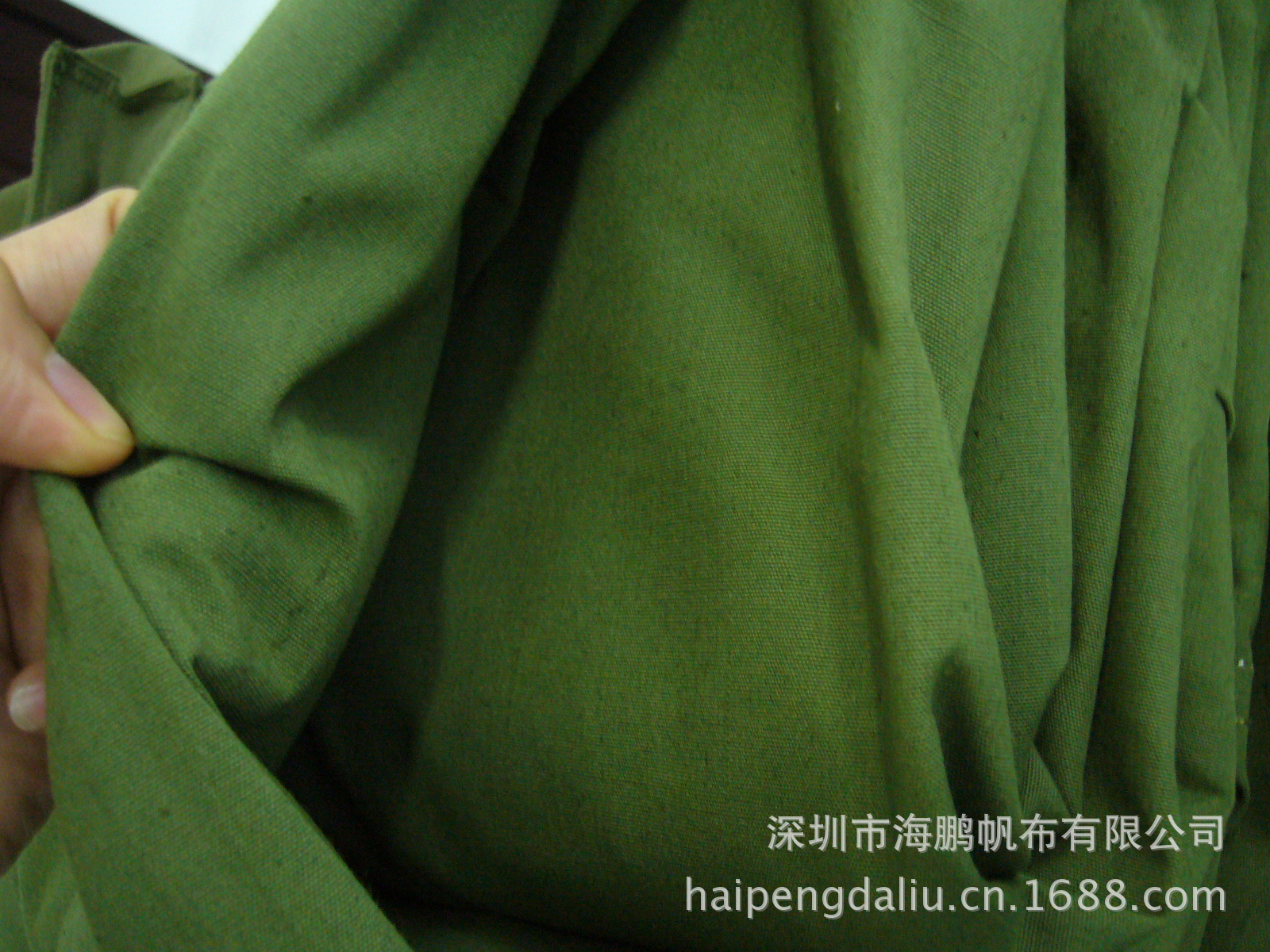 厂家直销全棉 耐磨 高强 军绿色帆布 优质面料