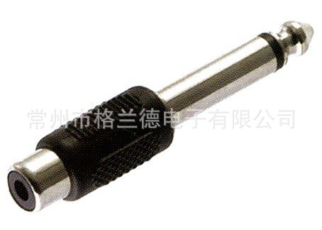 塑料6.35mm單聲音頻插頭轉蓮花插口,裝配,音頻轉換插頭,鍍鎳