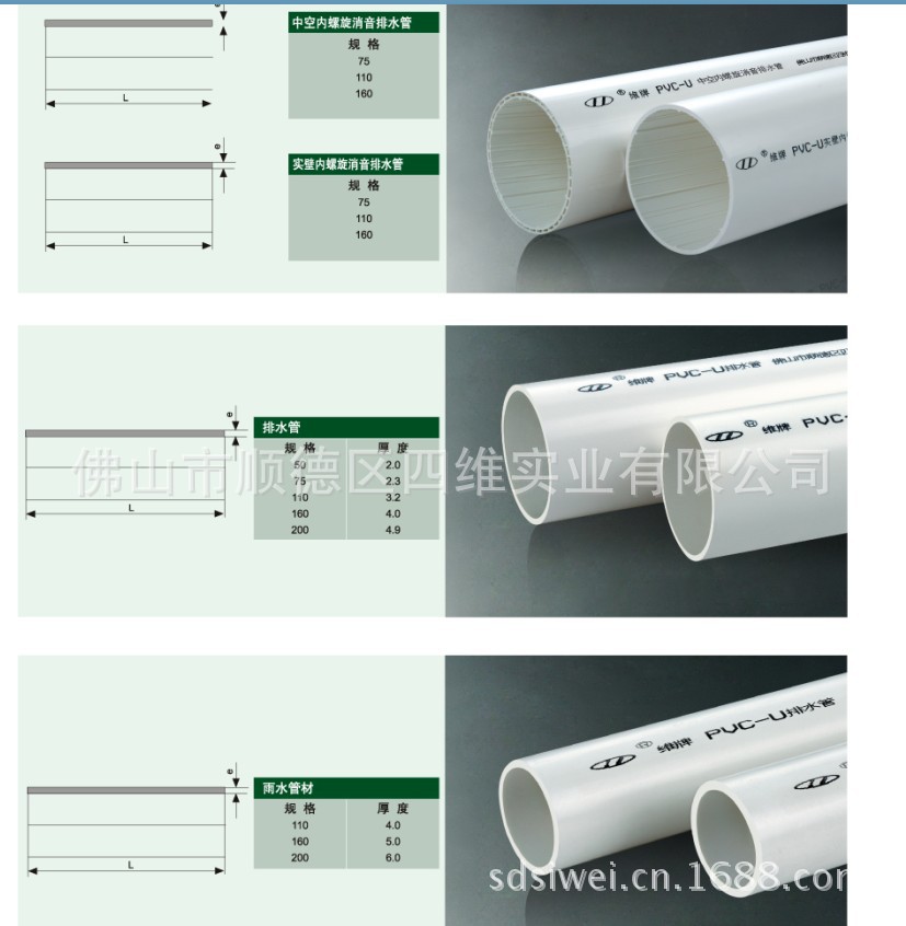 维牌建筑用pvc管件下水胶管排水管配件45度同径斜三通50-200mm