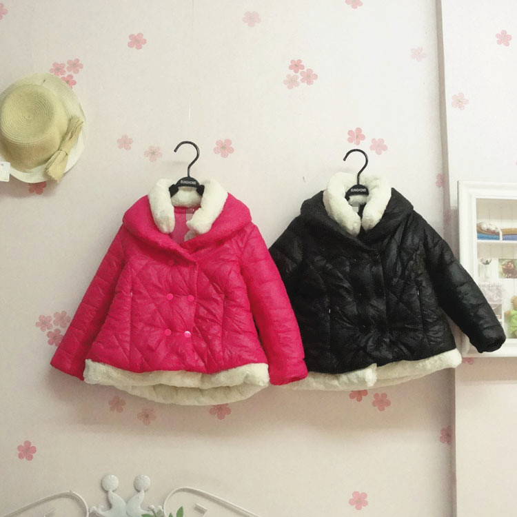 2013新款 儿童<em>冬装韩版</em>时尚<em>女童</em>双排扣<em>棉衣</em>外