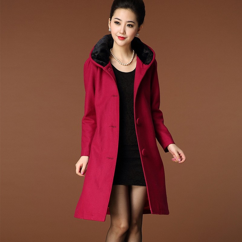 <em>秋冬女士</em>风衣羊毛呢风衣<em>外套女士</em>大衣品质女装