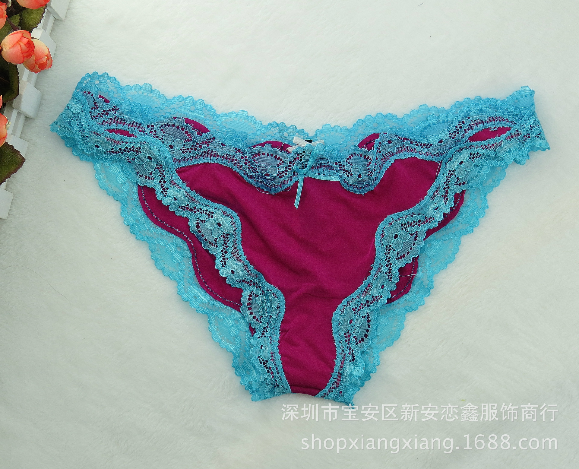 <em>厂家直销</em>性感<em>内裤</em> <em>女士</em>莱卡丝带蕾丝边超薄内