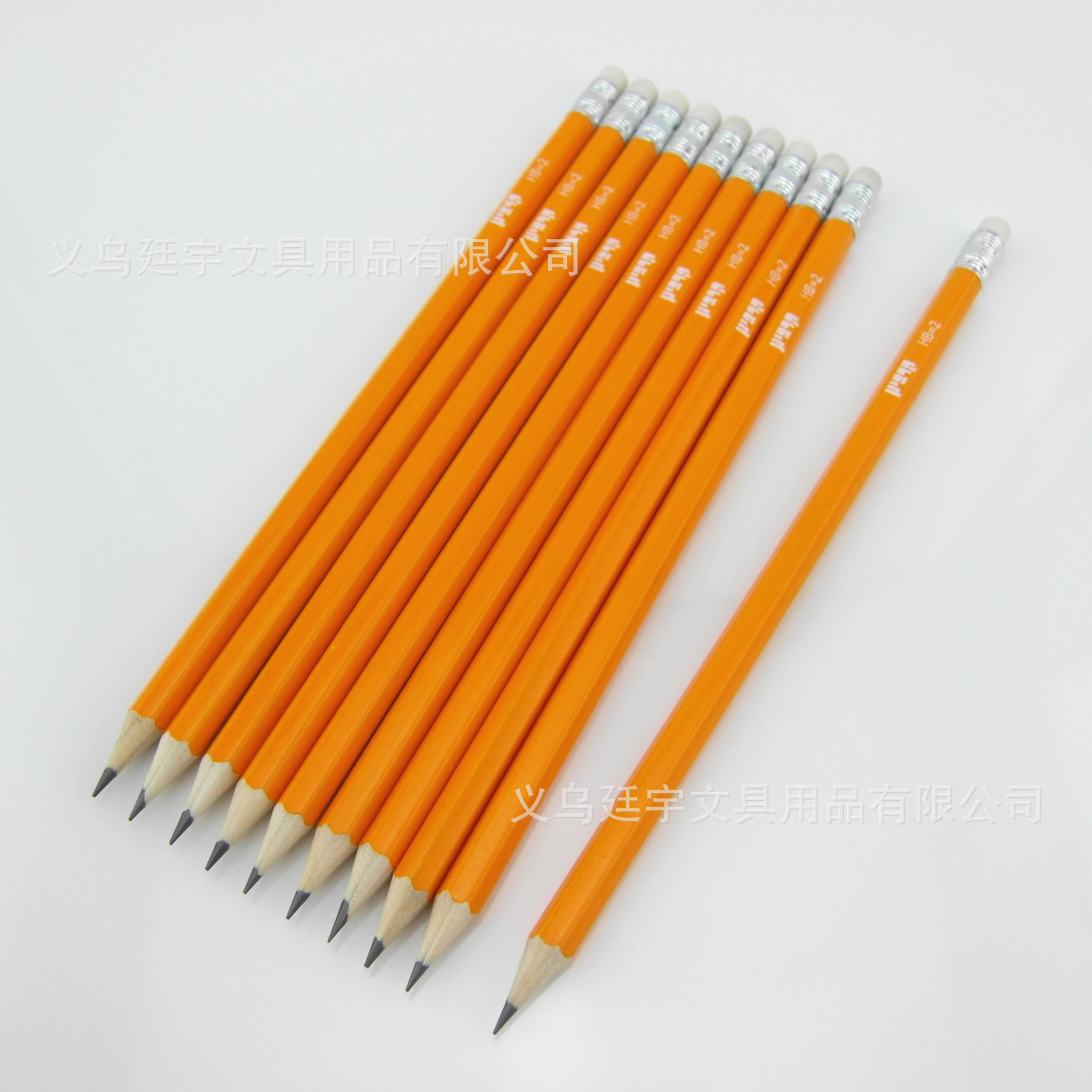 【生产加工黄杆铅笔 黄杆皮头铅笔HB打印logo