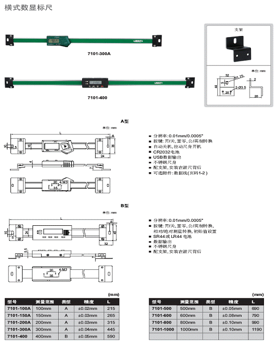 橫式數顯標尺 7101-300A