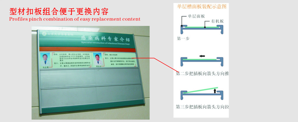 【医护人员公示栏 铝合金可更换内容工作人员