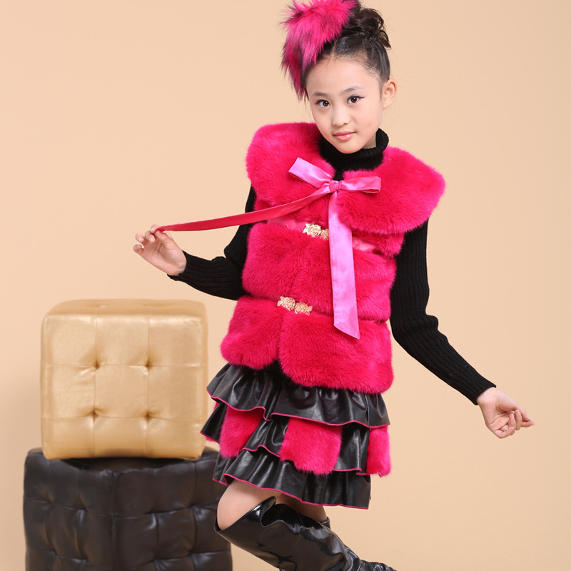 2013童装 冬款高仿狐狸皮裙套装 <em>女童</em>冬装 <em>儿童</em>