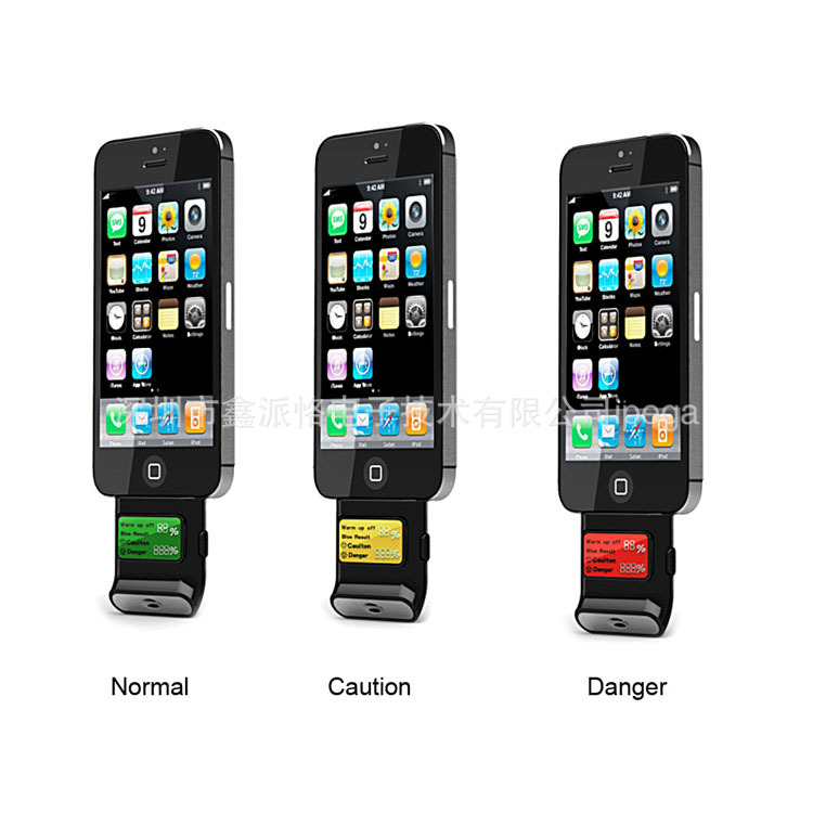 件代发iphone4\/4S 智显彩屏酒精测试仪 酒驾醉