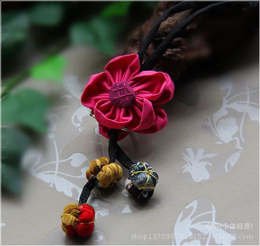 小花布艺钥匙包挂