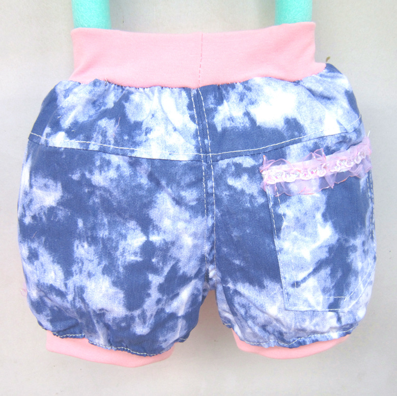 女童仿牛仔软面料<em>夏短裤</em> <em>儿童</em>柔软面料裤子短