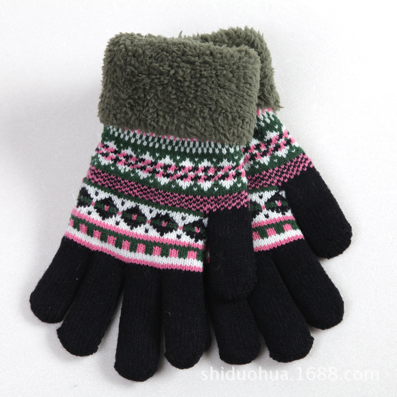 批发采购手套-十朵花时尚女士冬季保暖双层手
