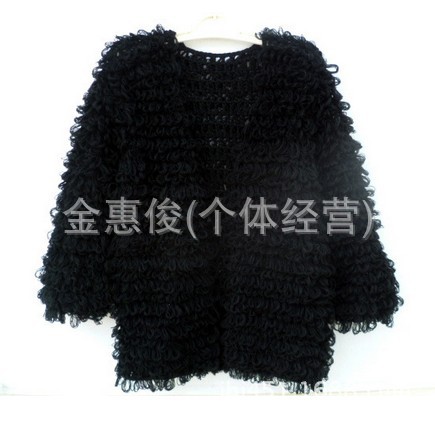 手钩花服饰 秋冬女装 加厚中<em>长款外套</em> 圈圈<em>流苏</em>