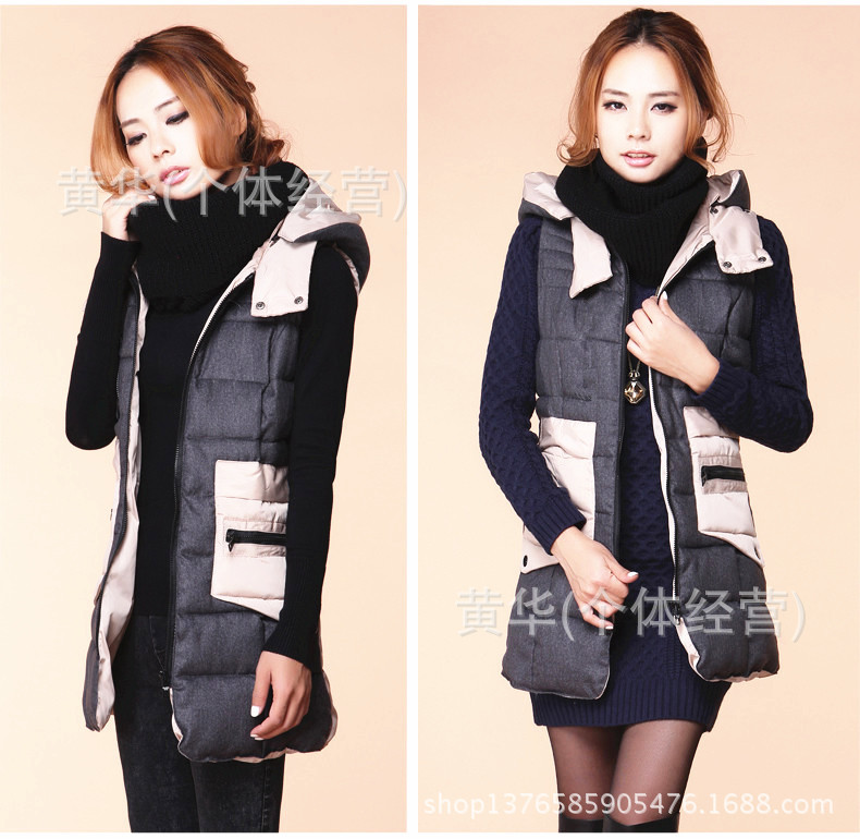 爆款 新款 女装<em>拼接</em> 带帽 <em>时尚</em> 韩版 新潮 特价女