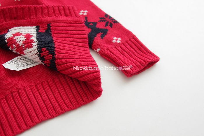 【外贸童装 <em>儿童</em>男女童纯色民族风<em>图案毛衣</em> 男