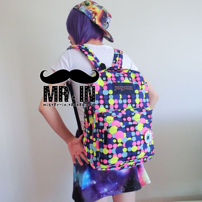 时尚休闲<em>女包</em>-<em>JANSPORT</em>原宿风双肩包荧光炫