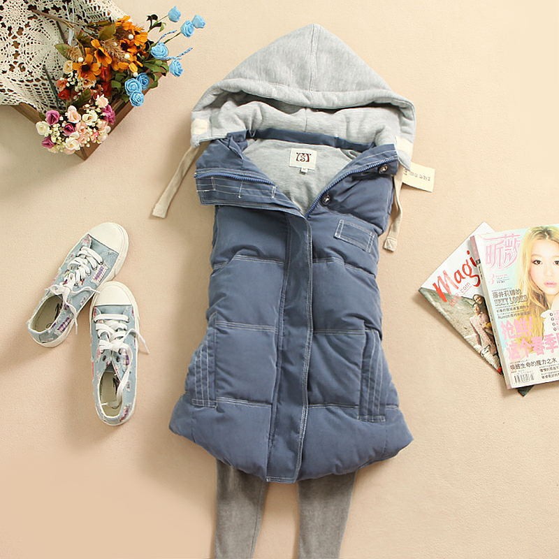 2013<em>冬季</em>韩版<em>棉衣马甲</em> 羽绒棉可脱卸帽马夹 冬