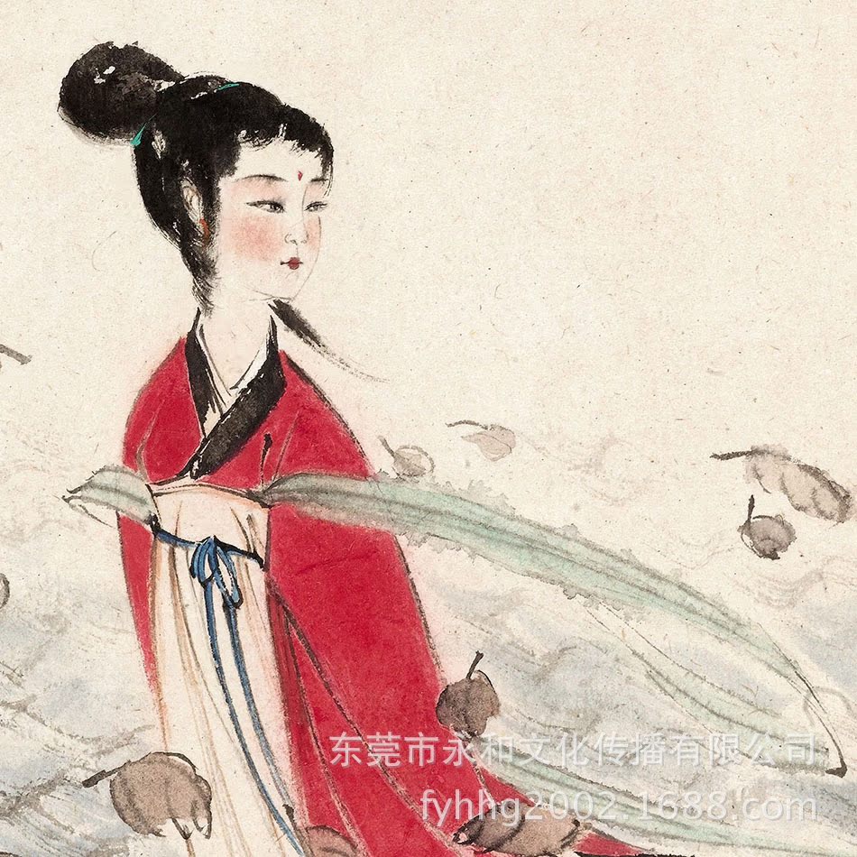 【厂家批发高仿名家字画】傅抱石 湘夫人图50×51
