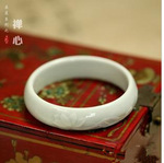 景德鎮陶瓷首飾 青花瓷手鐲 手工淺浮雕荷花手鐲 飾品批發
