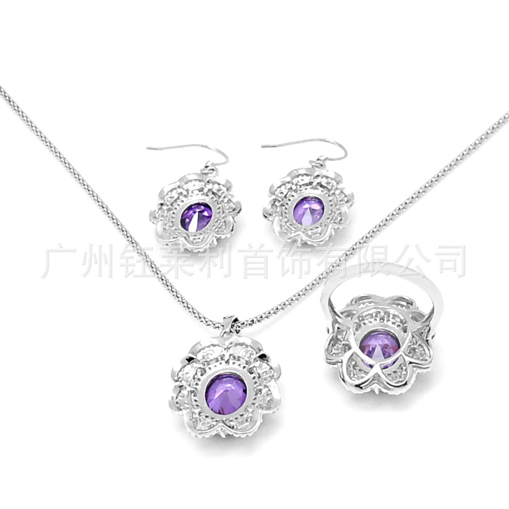 批发采购首饰套装-925纯银套装 宝石锆石奥宝