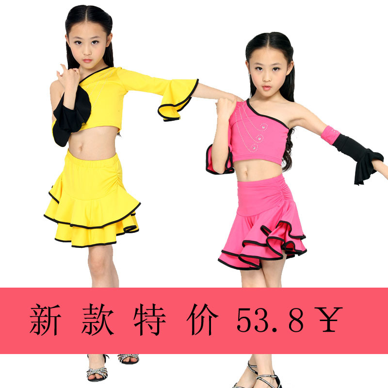女儿童<em>拉丁舞裙</em>子女大童 新款小孩跳舞演出衣