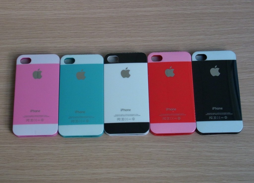 双色苹果标手机套 iphone4\/4s手机保护套