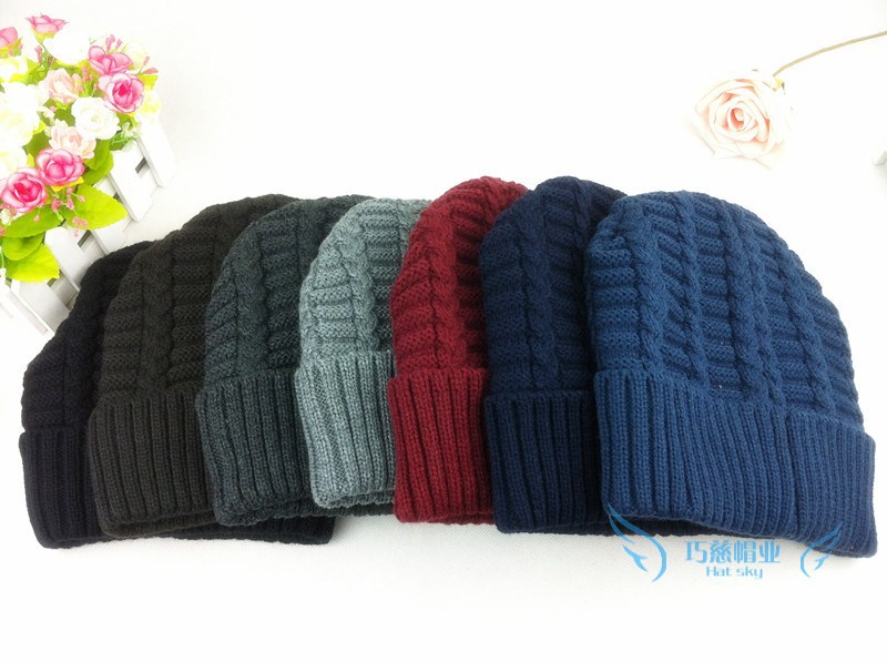 热卖加绒款韩版潮流街舞嘻哈通用帽子毛线针织