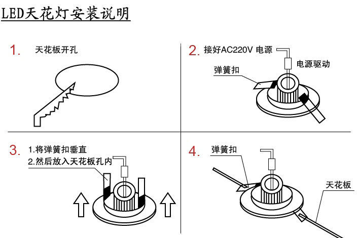 天花灯安装图
