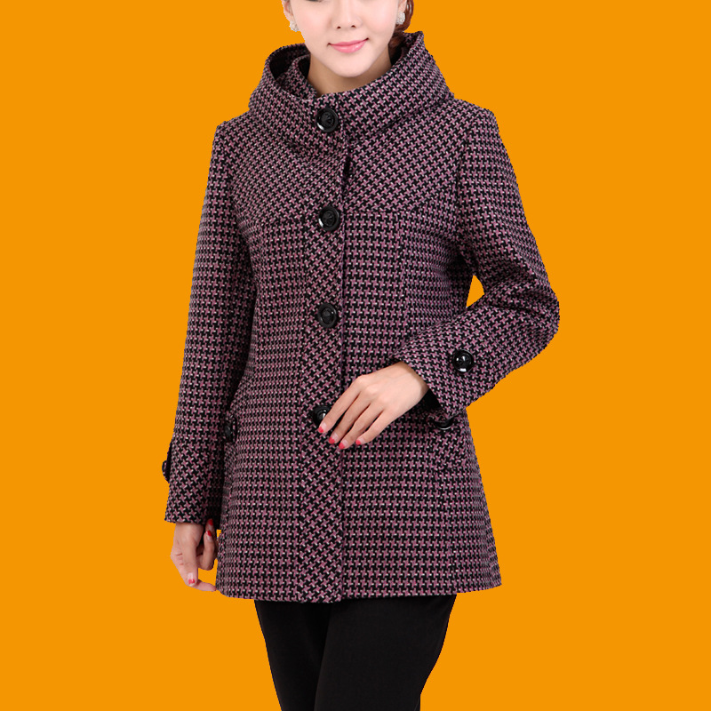 最新款2013<em>连帽中老年毛呢外套</em> 中老年服装 时