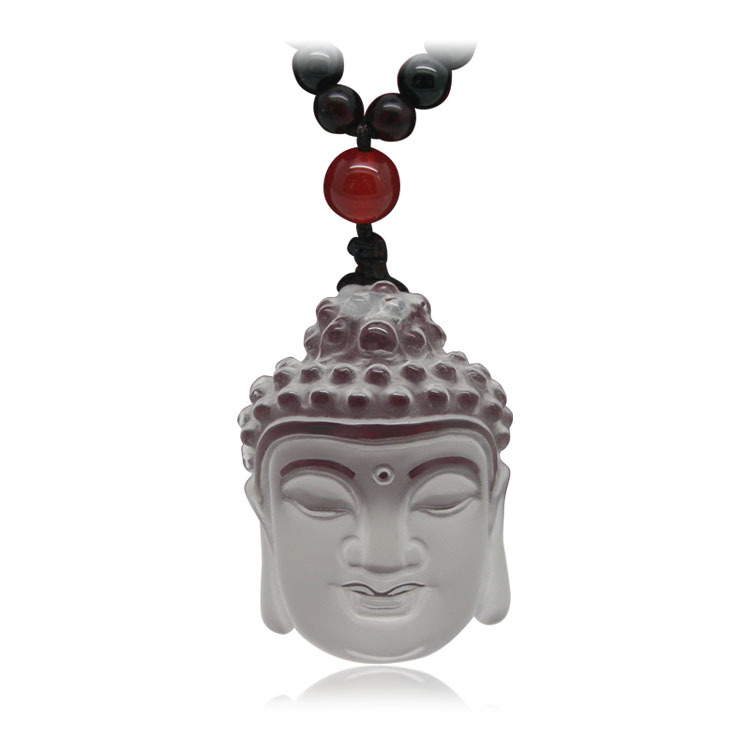 米滋滋民族风大静至心天然水晶弥<em>男佛</em>项链新品
